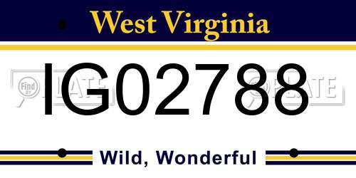 IG02788 West Virginia License Plate