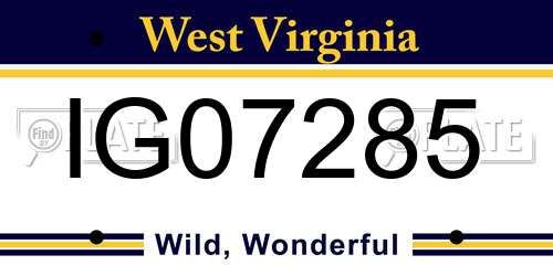 IG07285 West Virginia License Plate