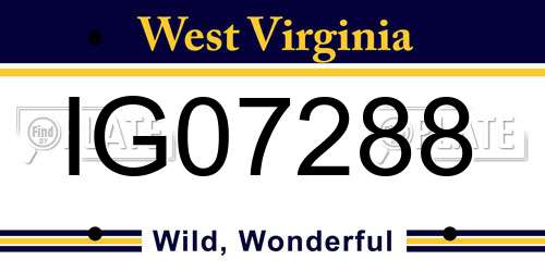 IG07288 West Virginia License Plate