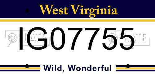 IG07755 West Virginia License Plate