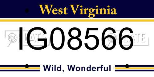 IG08566 West Virginia License Plate