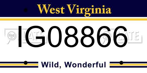 IG08866 West Virginia License Plate