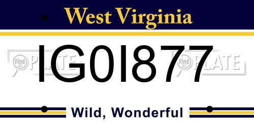IG0I877 West Virginia License Plate