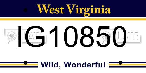 IG10850 West Virginia License Plate