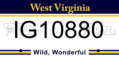 IG10880 West Virginia License Plate