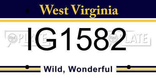 IG1582 West Virginia License Plate