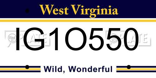 IG1O550 West Virginia License Plate
