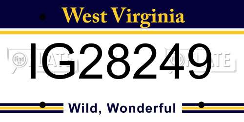 IG28249 West Virginia License Plate