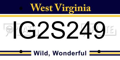 IG2S249 West Virginia License Plate