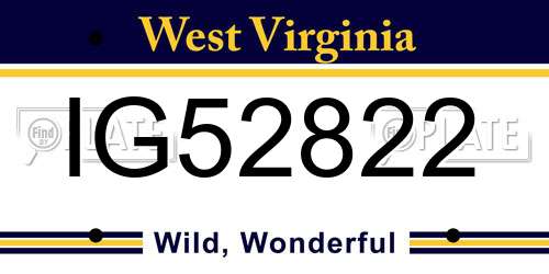 IG52822 West Virginia License Plate