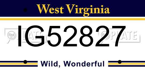 IG52827 West Virginia License Plate