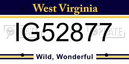IG52877 West Virginia License Plate