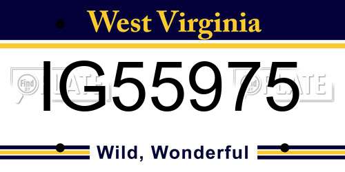 IG55975 West Virginia License Plate