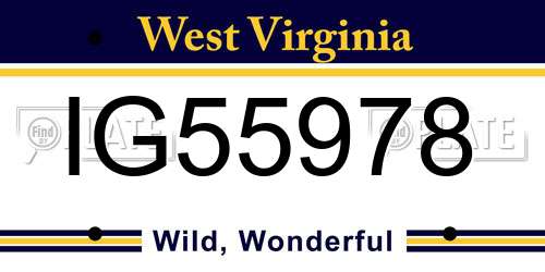 IG55978 West Virginia License Plate