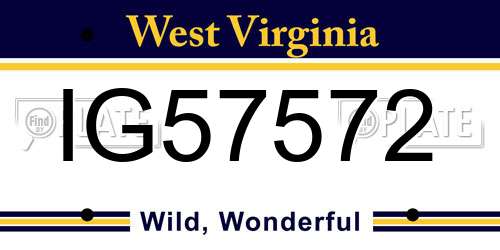 IG57572 West Virginia License Plate