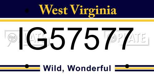 IG57577 West Virginia License Plate