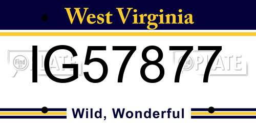 IG57877 West Virginia License Plate