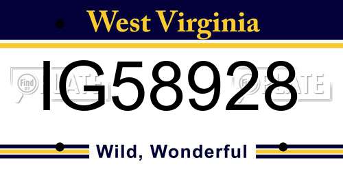 IG58928 West Virginia License Plate