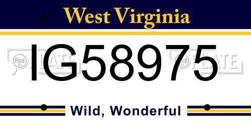 IG58975 West Virginia License Plate