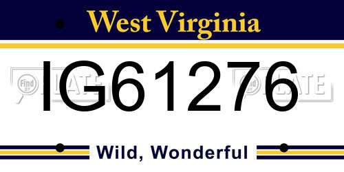 IG61276 West Virginia License Plate