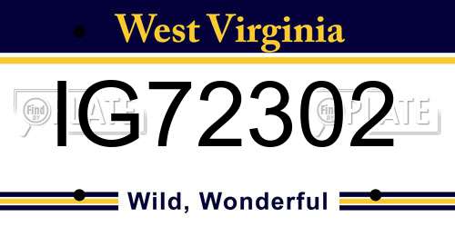 IG72302 West Virginia License Plate