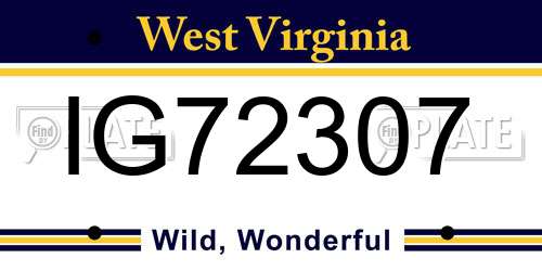 IG72307 West Virginia License Plate