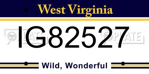 IG82527 West Virginia License Plate