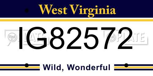 IG82572 West Virginia License Plate