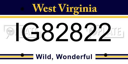 IG82822 West Virginia License Plate