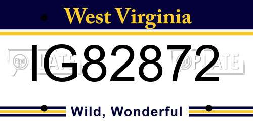IG82872 West Virginia License Plate