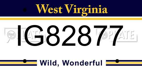 IG82877 West Virginia License Plate