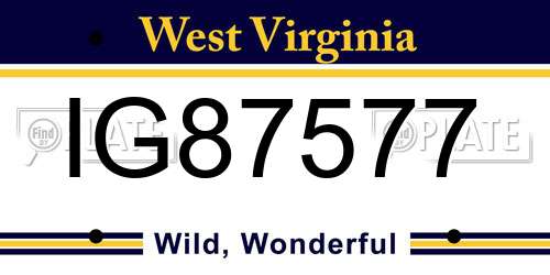 IG87577 West Virginia License Plate