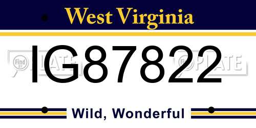 IG87822 West Virginia License Plate