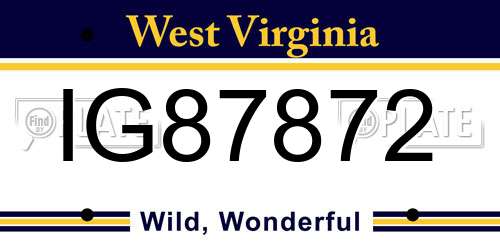 IG87872 West Virginia License Plate