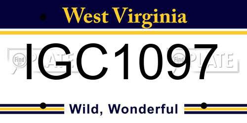 IGC1097 West Virginia License Plate