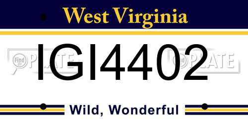 IGI4402 West Virginia License Plate