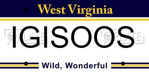 IGISOOS West Virginia License Plate