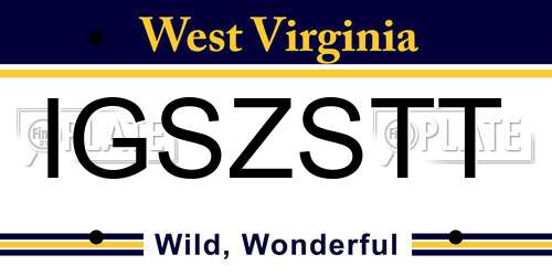 IGSZSTT West Virginia License Plate