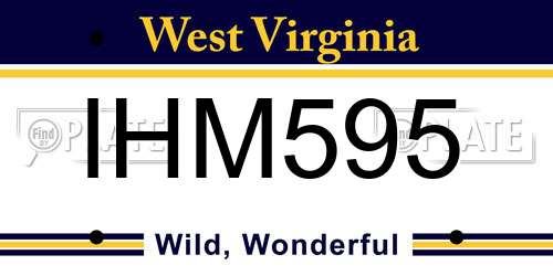 IHM595 West Virginia License Plate