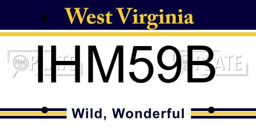 IHM59B West Virginia License Plate