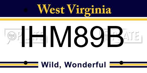 IHM89B West Virginia License Plate