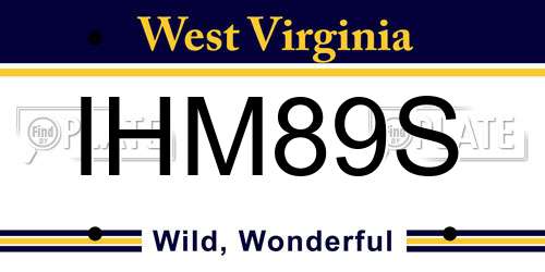 IHM89S West Virginia License Plate