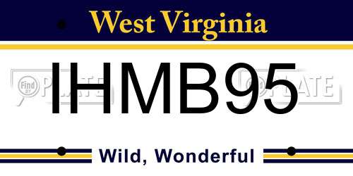 IHMB95 West Virginia License Plate