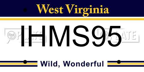 IHMS95 West Virginia License Plate