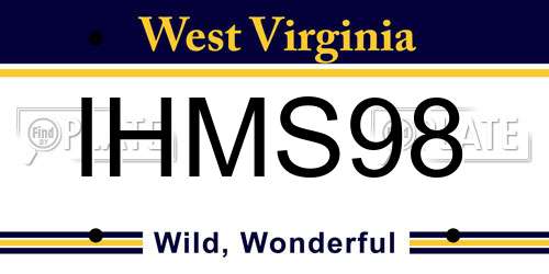 IHMS98 West Virginia License Plate