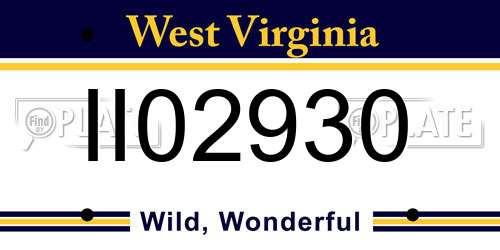 II02930 West Virginia License Plate