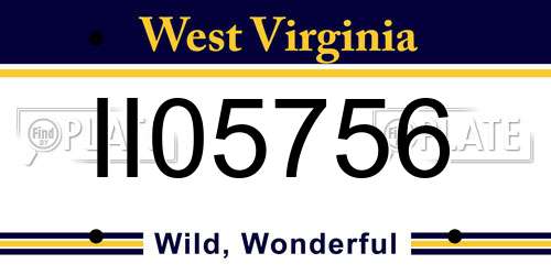 II05756 West Virginia License Plate