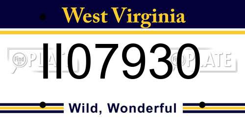 II07930 West Virginia License Plate