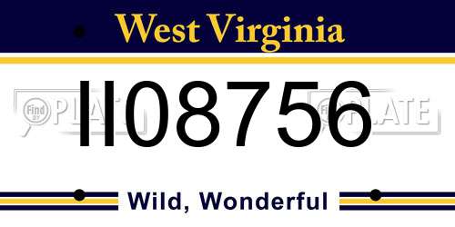 II08756 West Virginia License Plate