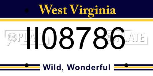 II08786 West Virginia License Plate